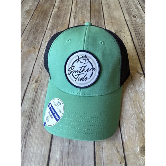 NEW Southern Tide Patch Trucker Snapback Hat Cap Fishing Teal Blue Mesh Snapback - Picture 1 of 5
